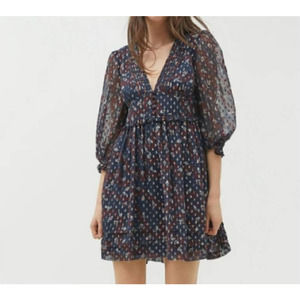 Urban Outfitters Balloon Sleeve Chiffon Dress